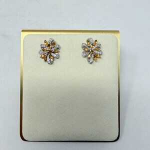 Shop LC Salamanca Fire Opal/Cambodian Zircon Sterling Silver Stud Earrings 5478